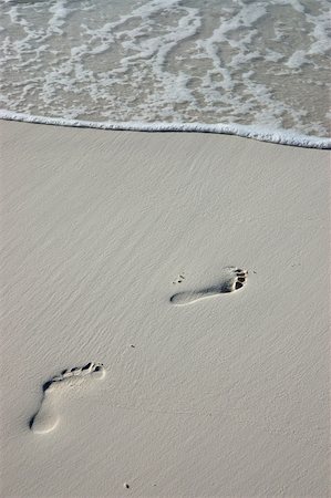 simsearch:400-03928483,k - footprints in the sand on a white maldivian beach Photographie de stock - Aubaine LD & Abonnement, Code: 400-03928497