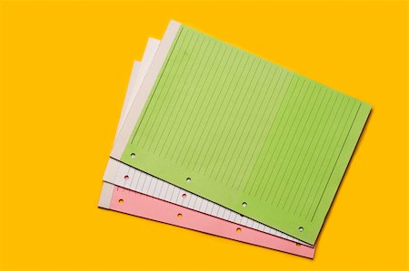 simsearch:600-07458570,k - Colored blank notebooks over yellow Stock Photo - Budget Royalty-Free & Subscription, Code: 400-03928509