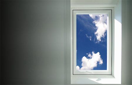 wall with window to the blue sky Stock Photo - Budget Royalty-Free & Subscription, Code: 400-03928525