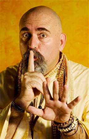 simsearch:400-05379674,k - Funny bald guru with a long beaded beard. Stock Photo - Budget Royalty-Free & Subscription, Code: 400-03928935