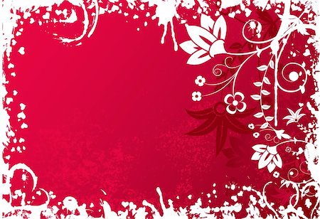 simsearch:400-07954156,k - Valentines grunge background with flowers and hearts, vector illustration Foto de stock - Royalty-Free Super Valor e Assinatura, Número: 400-03929094