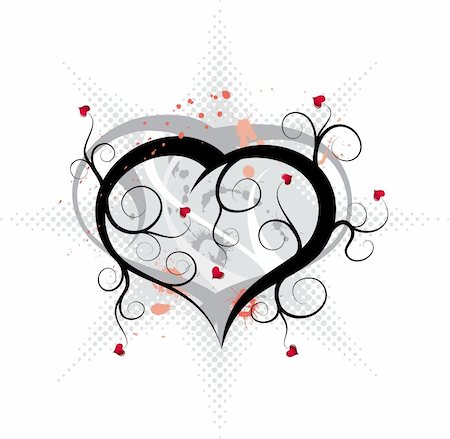 simsearch:400-03972036,k - Abstract valentines ornament with hearts and blots, vector illustration Photographie de stock - Aubaine LD & Abonnement, Code: 400-03929095