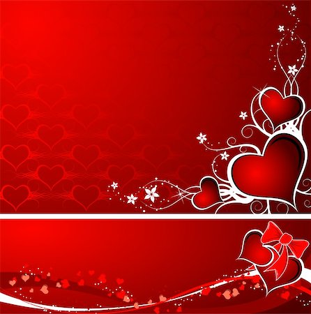 simsearch:400-05295204,k - Valentines abstract background set with hearts, vector illustration Stock Photo - Budget Royalty-Free & Subscription, Code: 400-03929122