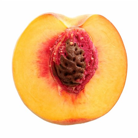 Half peach (w clipping path) Stock Photo - Budget Royalty-Free & Subscription, Code: 400-03929692