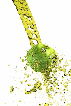 the apple under the juice splashes 3d rendering Stock Photo - Budget Royalty-Free & Subscription, Code: 400-03920323