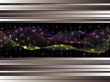 simsearch:400-03951783,k - Abstract flowing silver band background with floating coloured orbs of light Foto de stock - Royalty-Free Super Valor e Assinatura, Número: 400-03920480