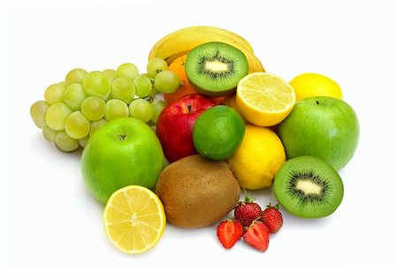simsearch:825-03627919,k - a lot of fresh fruits isolated on white Fotografie stock - Microstock e Abbonamento, Codice: 400-03920580