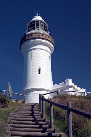 Lighthouse at Byron Bay, Australia with blue sky Stock Photo - Budget Royalty-Free & Subscription, Code: 400-03920711