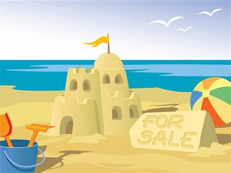 simsearch:400-04389918,k - Beautiful sandcastle for sale. Photographie de stock - Aubaine LD & Abonnement, Code: 400-03920885