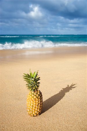 simsearch:400-03963853,k - Whole pineapple on tropical beach. Stock Photo - Budget Royalty-Free & Subscription, Code: 400-03921251