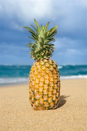 simsearch:400-03963853,k - Whole pineapple on tropical beach. Stock Photo - Budget Royalty-Free & Subscription, Code: 400-03921252