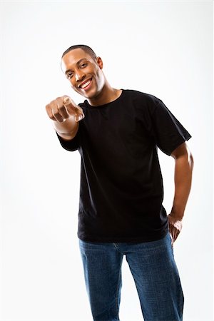 Young African-American male pointing at the viewer. Stock Photo - Budget Royalty-Free & Subscription, Code: 400-03922681