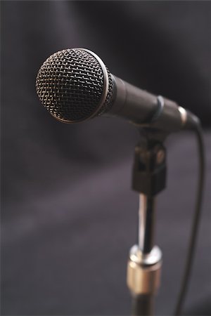Vocal microphones on stand ready for singer or speaker. Stock Photo - Budget Royalty-Free & Subscription, Code: 400-03922840