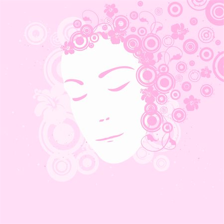 Illustration of a young woman's face, beauty concept Foto de stock - Super Valor sin royalties y Suscripción, Código: 400-03922861