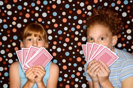 simsearch:400-03923096,k - Caucasian female children holding cards. Stock Photo - Budget Royalty-Free & Subscription, Code: 400-03923100