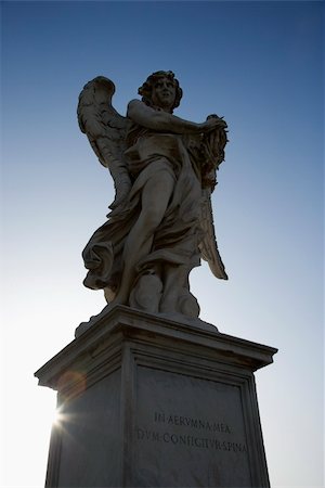 Angel sculpture from Ponte Sant'Angelo bridge in Rome, Italy. Stock Photo - Budget Royalty-Free & Subscription, Code: 400-03923696