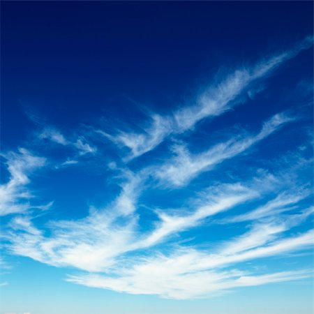 Wispy cirrus clouds in blue sky. Stock Photo - Budget Royalty-Free & Subscription, Code: 400-03923892