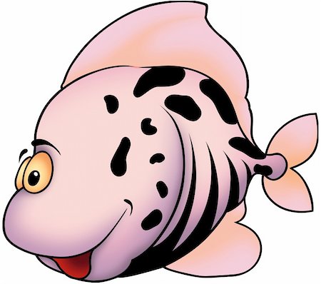 Fish 46 - High detailed illustration - Smiling pink fish Stock Photo - Budget Royalty-Free & Subscription, Code: 400-03934061