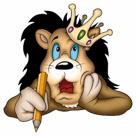 simsearch:690-06188906,k - Lion 04 king - High detailed and coloured illustration - Lion king painter Photographie de stock - Aubaine LD & Abonnement, Code: 400-03934109
