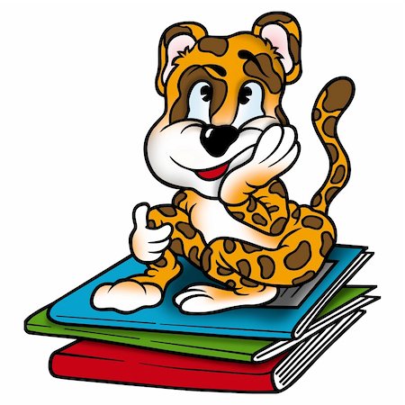 Leopard 10 - High detailed and coloured illustration - Leopard as school-boy Foto de stock - Super Valor sin royalties y Suscripción, Código: 400-03934117