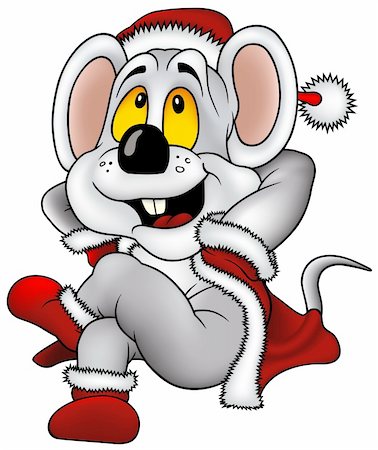 Christmas Mouse - Highly detailed and colored vector cartoons illustration Stockbilder - Microstock & Abonnement, Bildnummer: 400-03935137