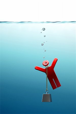 simsearch:400-04201521,k - conceptual illustration of the drowning man in the sea Stock Photo - Budget Royalty-Free & Subscription, Code: 400-03936133