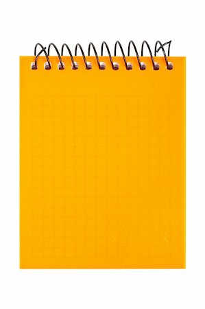 simsearch:640-03260055,k - Orange notebook isolated on white background. With clipping path included Stockbilder - Microstock & Abonnement, Bildnummer: 400-03936312