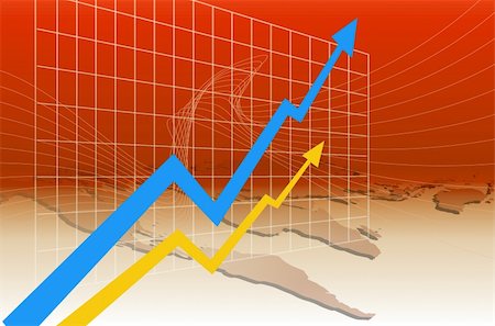 simsearch:400-04644624,k - The world business benefit of graph Photographie de stock - Aubaine LD & Abonnement, Code: 400-03936386