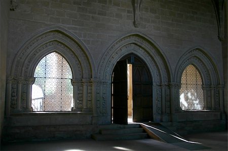 prayer room - door and windows in a european monastery, possible concepts: enclosed, freedom Stock Photo - Budget Royalty-Free & Subscription, Code: 400-03936988