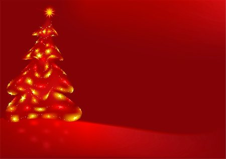 rayo de luz - Red Abstract Christmas Tree - detailed vector illustration as christmas background Photographie de stock - Aubaine LD & Abonnement, Code: 400-03937317