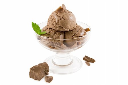 simsearch:695-05767611,k - A glass of chocolate ice cream isolated on white Stock Photo - Budget Royalty-Free & Subscription, Code: 400-03937438