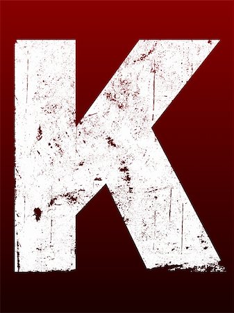 Fat Grunged Letters - K (Highly detailed grunge letter) Stock Photo - Budget Royalty-Free & Subscription, Code: 400-03937579