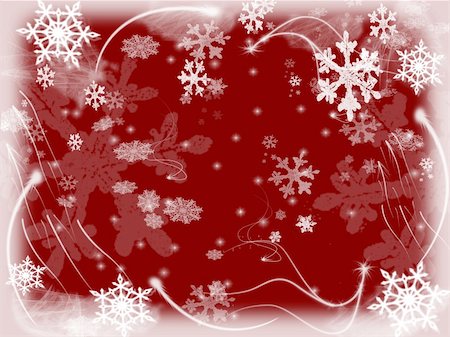 simsearch:400-03939203,k - white snowflakes over red background with feather corners Stockbilder - Microstock & Abonnement, Bildnummer: 400-03937588