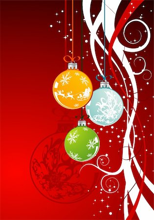 simsearch:400-03965193,k - Christmas background with baubles, element for design, vector illustration Stock Photo - Budget Royalty-Free & Subscription, Code: 400-03938191