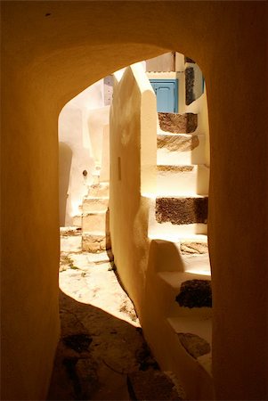 stairs on tunnel - Castle on Santorini island, Greece Stock Photo - Budget Royalty-Free & Subscription, Code: 400-03939114