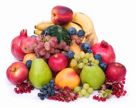 simsearch:400-03939805,k - lots of fresh and ripe fruits on white background Photographie de stock - Aubaine LD & Abonnement, Code: 400-03939827