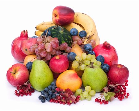 simsearch:400-03939805,k - lots of fresh and ripe fruits on white background Foto de stock - Super Valor sin royalties y Suscripción, Código: 400-03939827