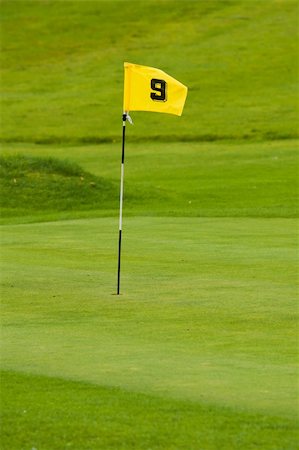 simsearch:400-03939873,k - A putting green with yellow flag. Shallow depth of field Stock Photo - Budget Royalty-Free & Subscription, Code: 400-03939875