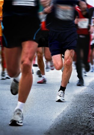feet marathon - Marathon runners - blurred motion Stock Photo - Budget Royalty-Free & Subscription, Code: 400-03931489