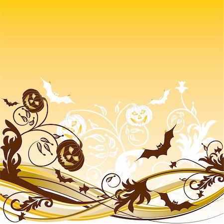 simsearch:400-03914561,k - Halloween background with bats and pumpkin, vector illustration Stock Photo - Budget Royalty-Free & Subscription, Code: 400-03932306