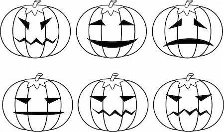 simsearch:400-04360914,k - Halloween pumpkins. Set. A vector illustration. Stock Photo - Budget Royalty-Free & Subscription, Code: 400-03932308