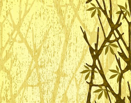 simsearch:400-04397952,k - Editable vector illustration of tree branches with background grunge as a separate layer Fotografie stock - Microstock e Abbonamento, Codice: 400-03932396