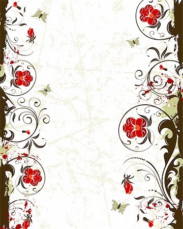 simsearch:6111-06729288,k - Grunge paint flower background with butterfly, element for design, vector illustration Stock Photo - Budget Royalty-Free & Subscription, Code: 400-03932665