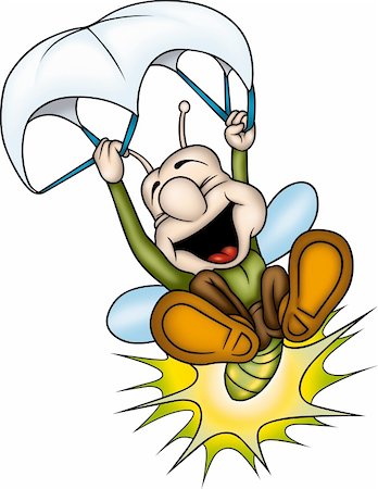 Lightning bug Parachute - High detailed and coloured cartoon illustration Foto de stock - Super Valor sin royalties y Suscripción, Código: 400-03932972
