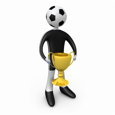 simsearch:832-03640620,k - Computer generated image - Football player holding the cup. Foto de stock - Royalty-Free Super Valor e Assinatura, Número: 400-03933162