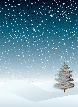 simsearch:400-03949609,k - evening winter snow flurry with a christmas tree that is decorated Stockbilder - Microstock & Abonnement, Bildnummer: 400-03933384