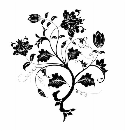 filigree drawings - Abstract flower, element for design, vector illustration Stock Photo - Budget Royalty-Free & Subscription, Code: 400-03933937