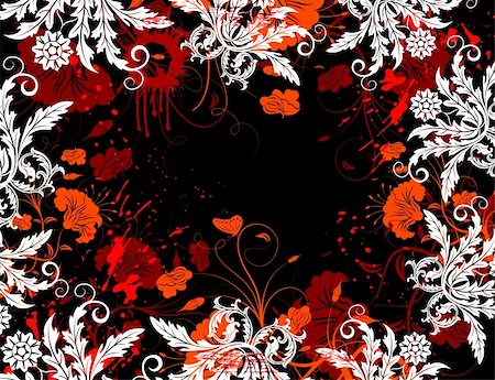 simsearch:400-03927320,k - Grunge paint floral chaos, element for design, vector illustration Photographie de stock - Aubaine LD & Abonnement, Code: 400-03933949