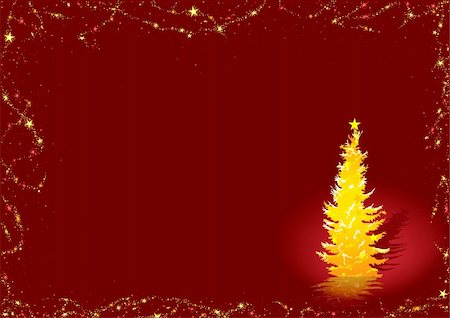 simsearch:632-05817175,k - Golden Christmas Tree - High detailed vector illustration - christmas background Stockbilder - Microstock & Abonnement, Bildnummer: 400-03944185