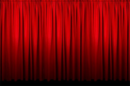 Large red curtain with spot light and fading into dark. Foto de stock - Royalty-Free Super Valor e Assinatura, Número: 400-03944198